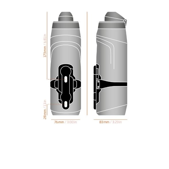 TWIST bottle 800 + bike base set transparent black