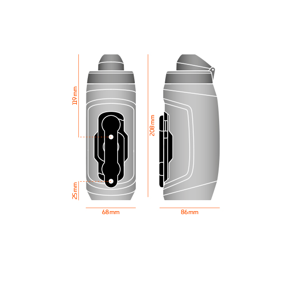 TWIST bottle 590 + bike base Set Fidlock TBL - with Fidlock logo black