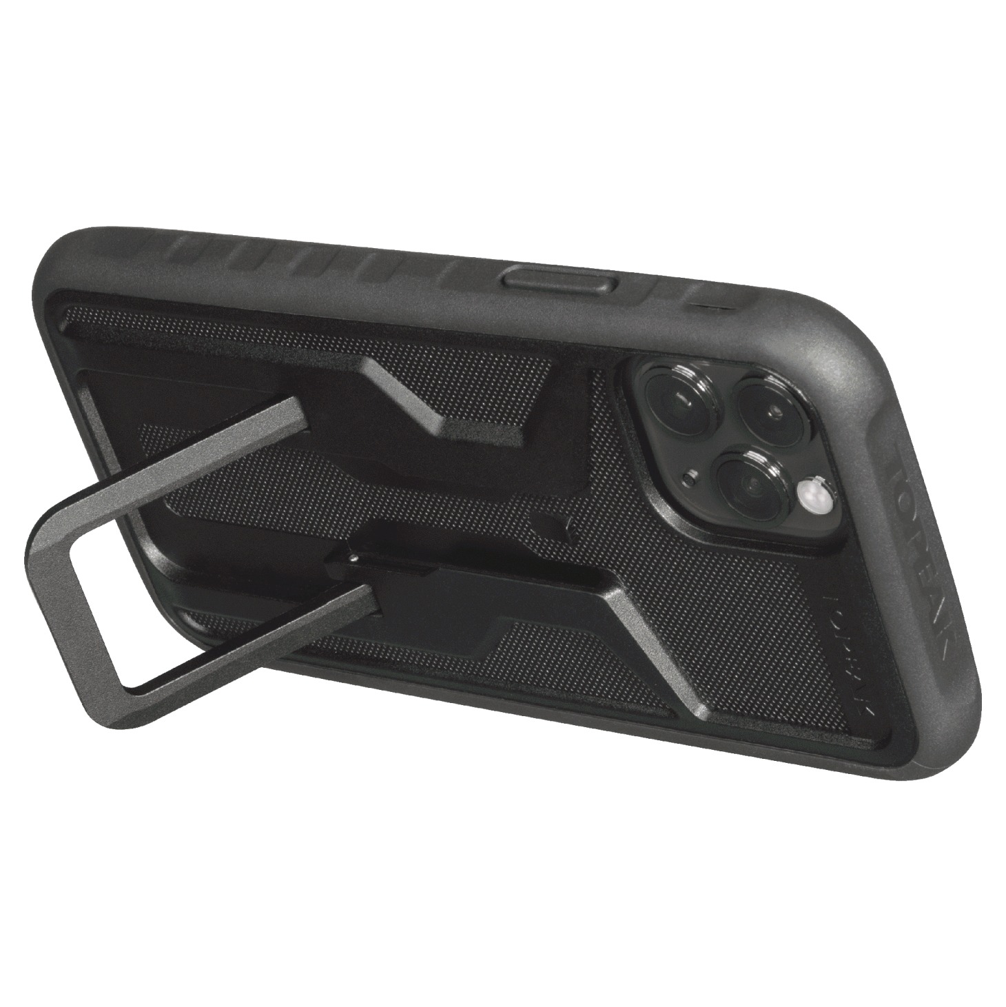 Topeak RideCase iPhone 11 Pro Max Black/Gray, mit - Halter  -  Flipstand als integrierter Smartphone-Aufsteller / Einstellbar im Winkel und