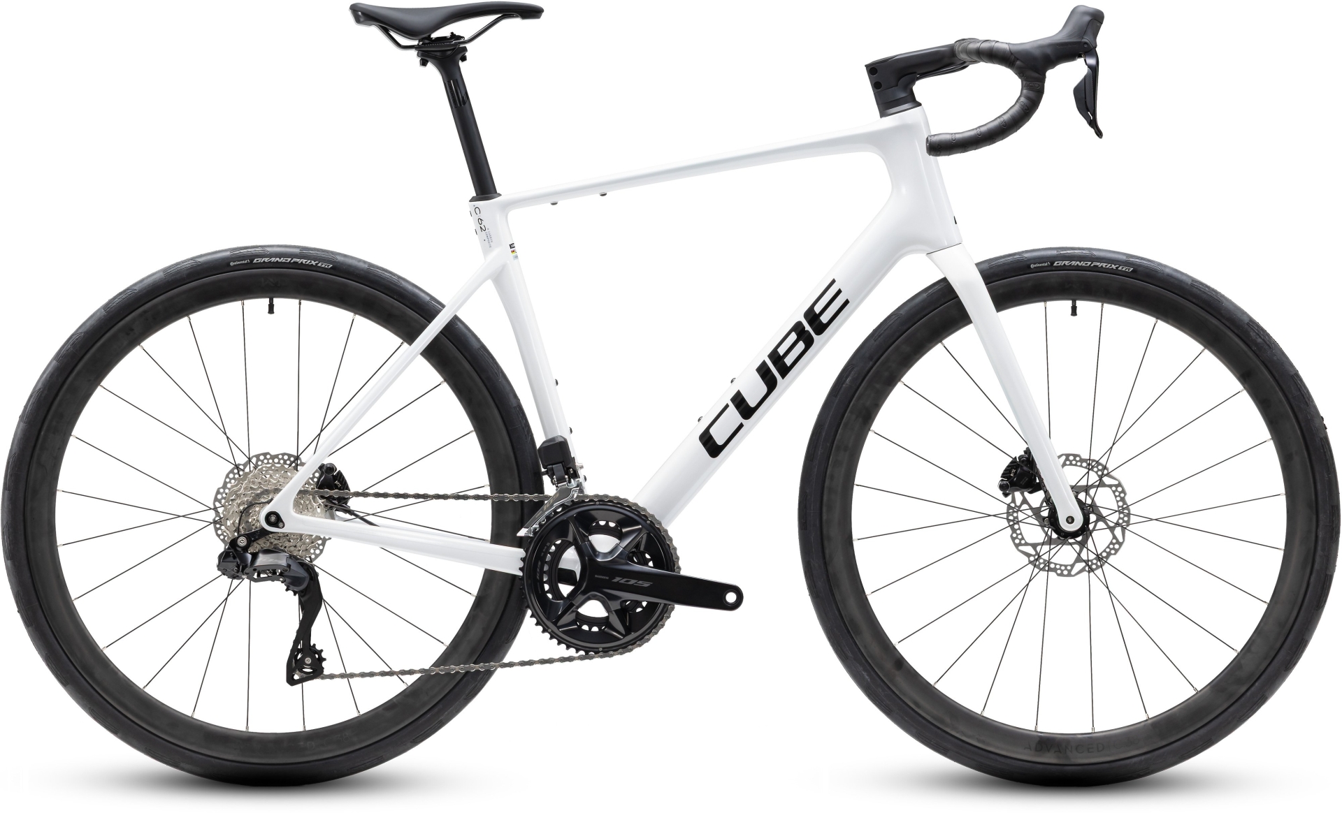 Cube Attain C:62 SLX metallicwhite´n´black - 58 cm