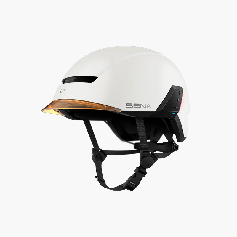 U1, Smart E-Bike Helmet with - Communication System, Matt White, L Size