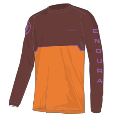 SingleTrack Core Printed L/S Tee END ORANGE M