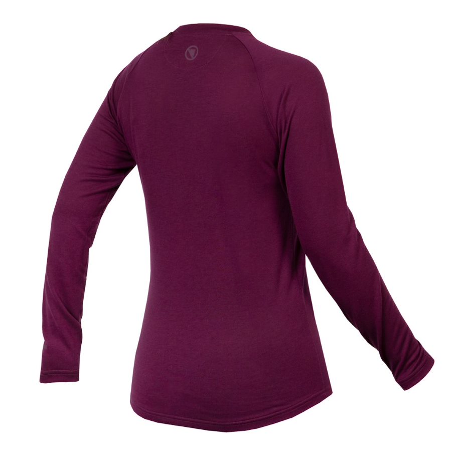 Damen BaaBaa Blend Baselayer (langarm) Aubergine L