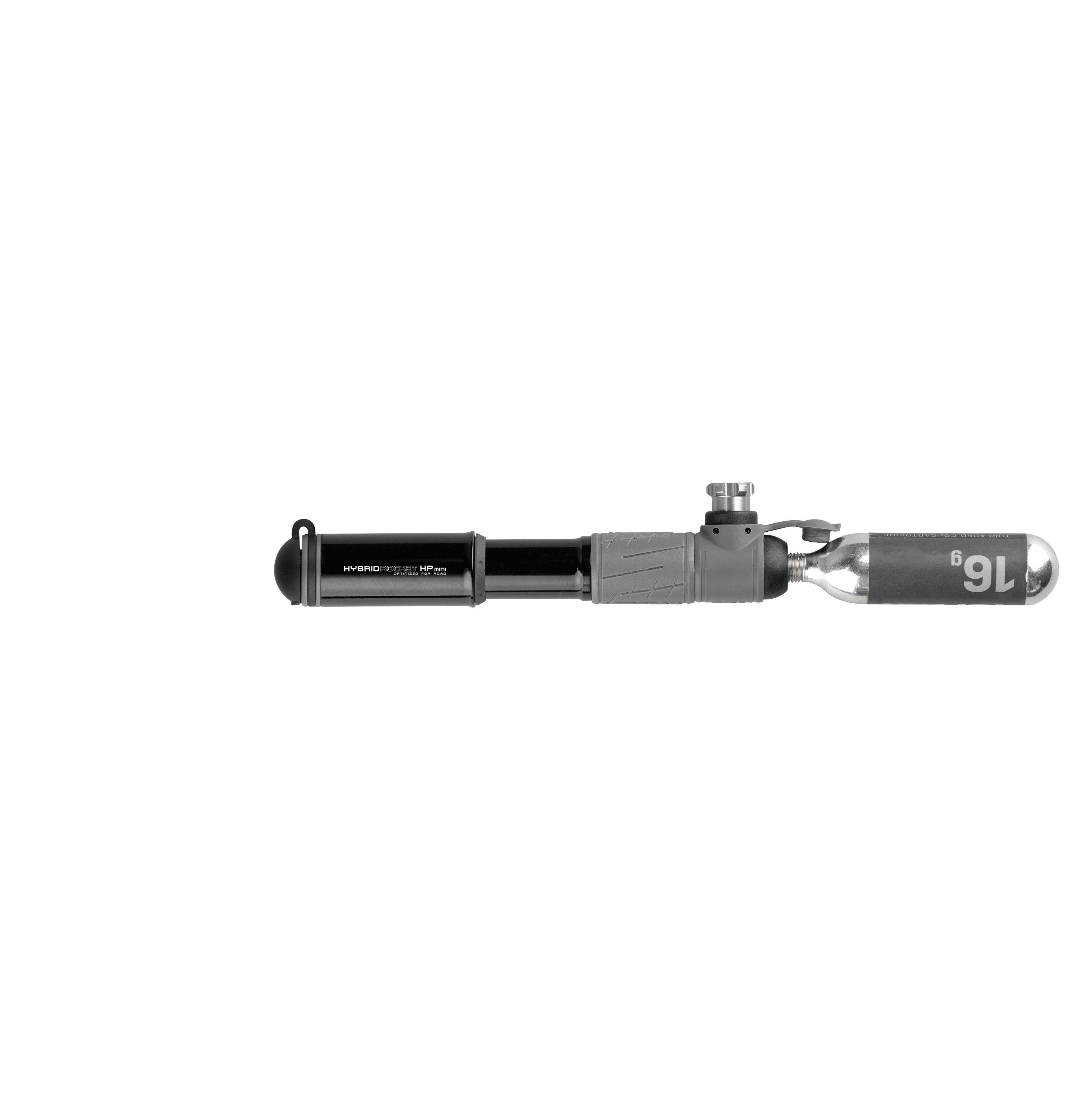 Topeak Hybridrocket HP Mini, Black  - - Leistung:11 bar / 160 psi;Volumen / Hub:17,5 cm³;Kopf:SmartHead(TM) ThreadLock mit